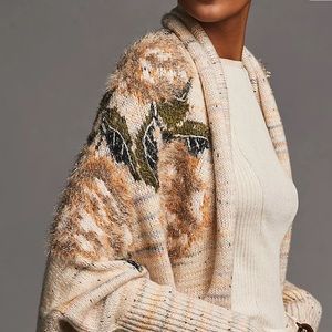 Anthropologie Metallic Cardigan Sweater